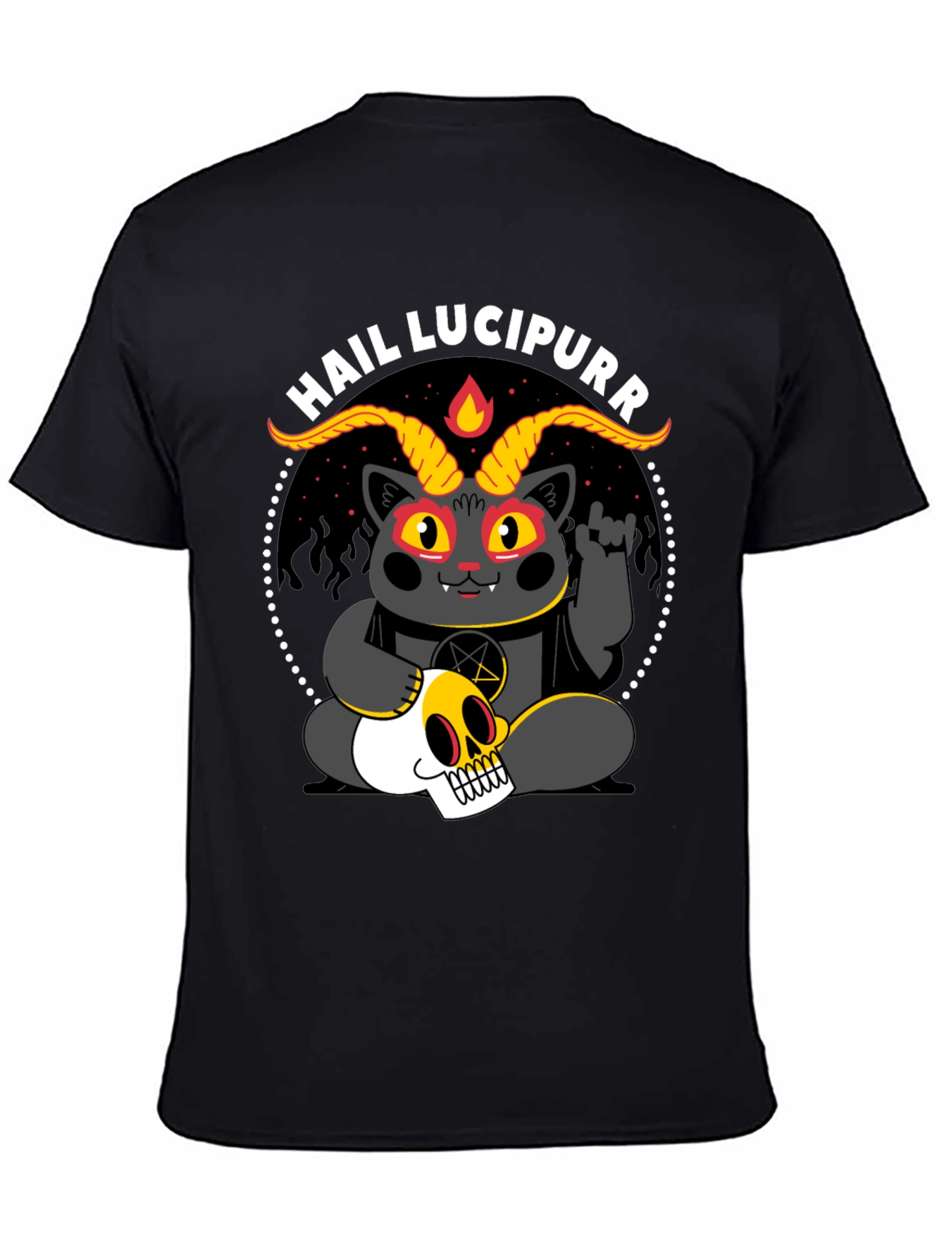 Hail Lucipurr T-Shirt - Satanic Cat Tee