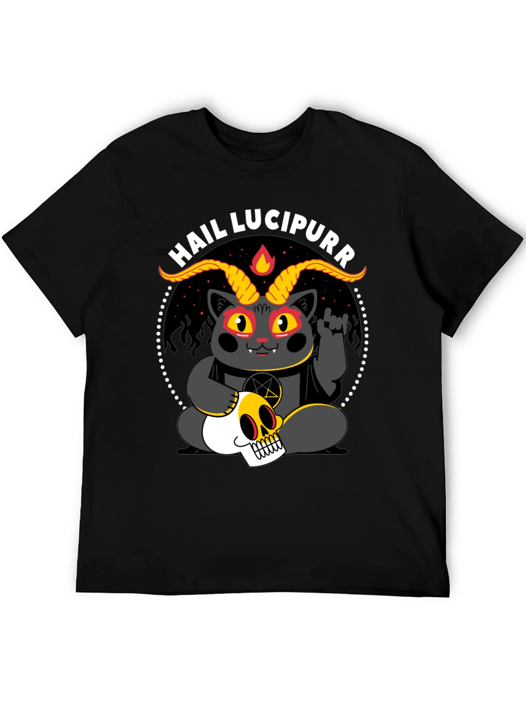 Hail Lucipurr T-Shirt - Satanic Cat Tee