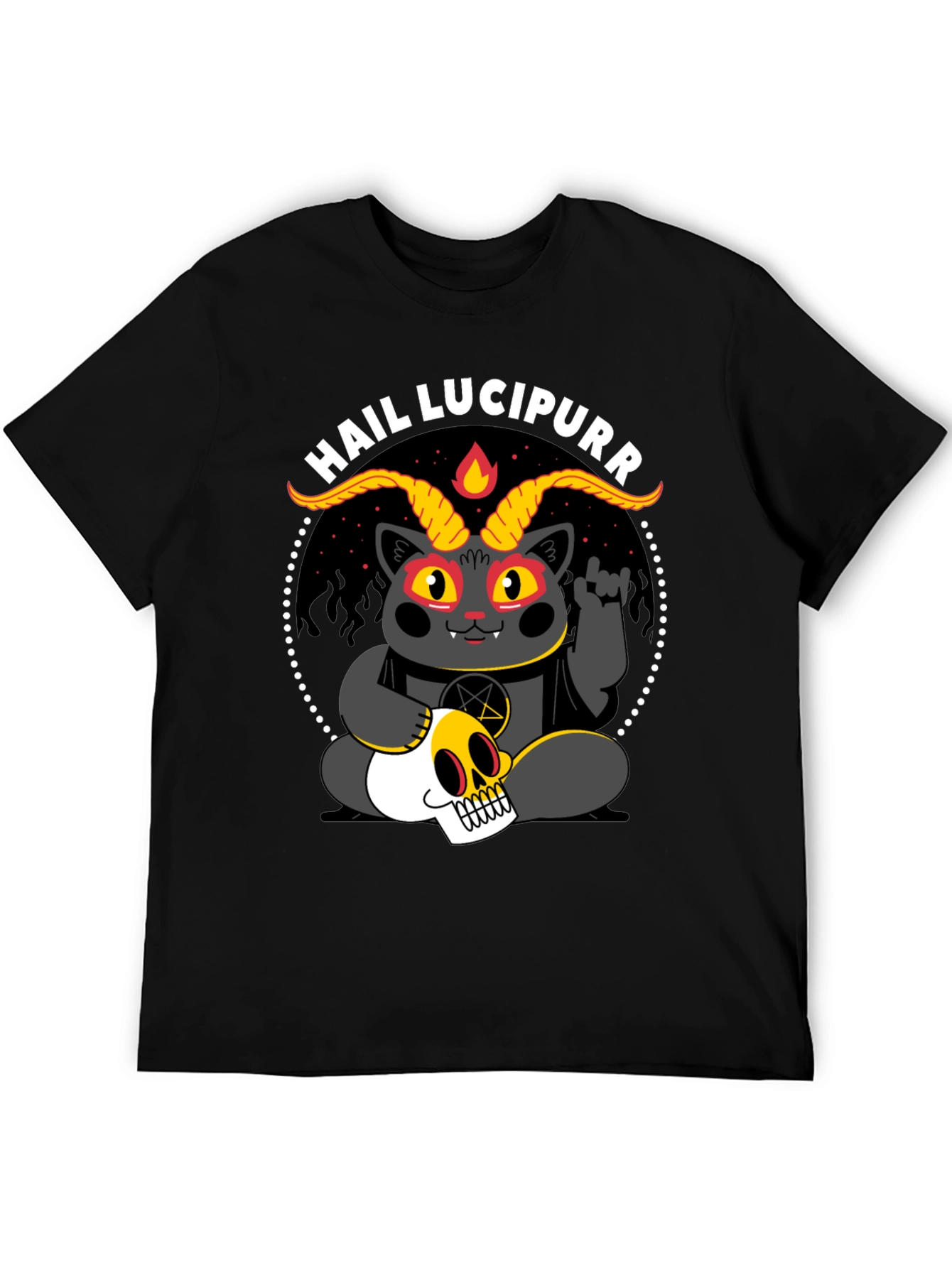 Hail Lucipurr T-Shirt - Satanic Cat Tee