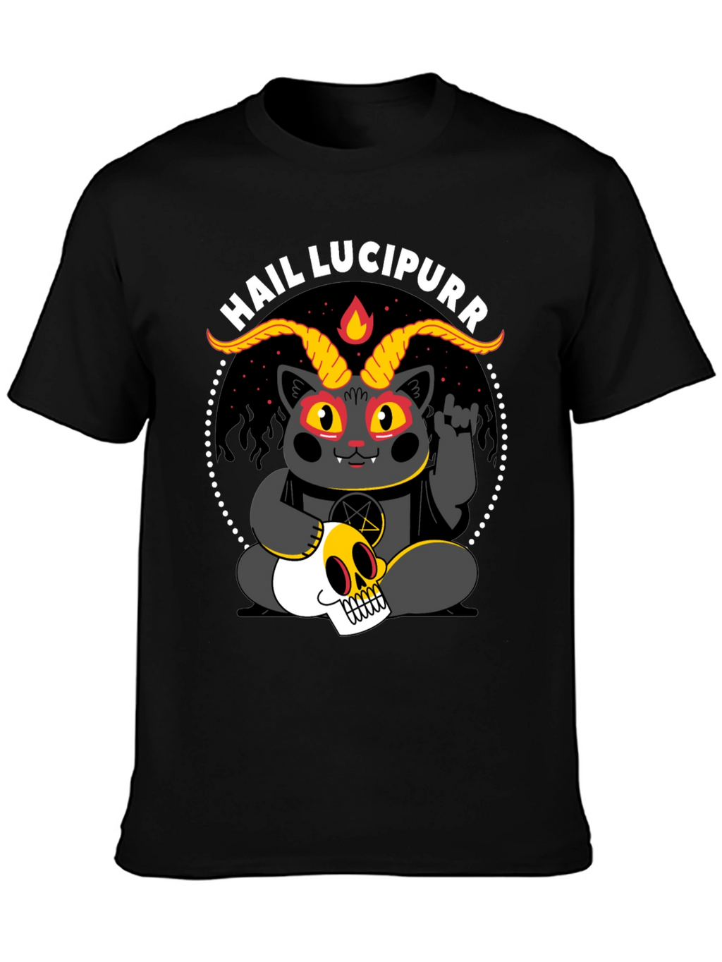 Hail Lucipurr T-Shirt - Satanic Cat Tee