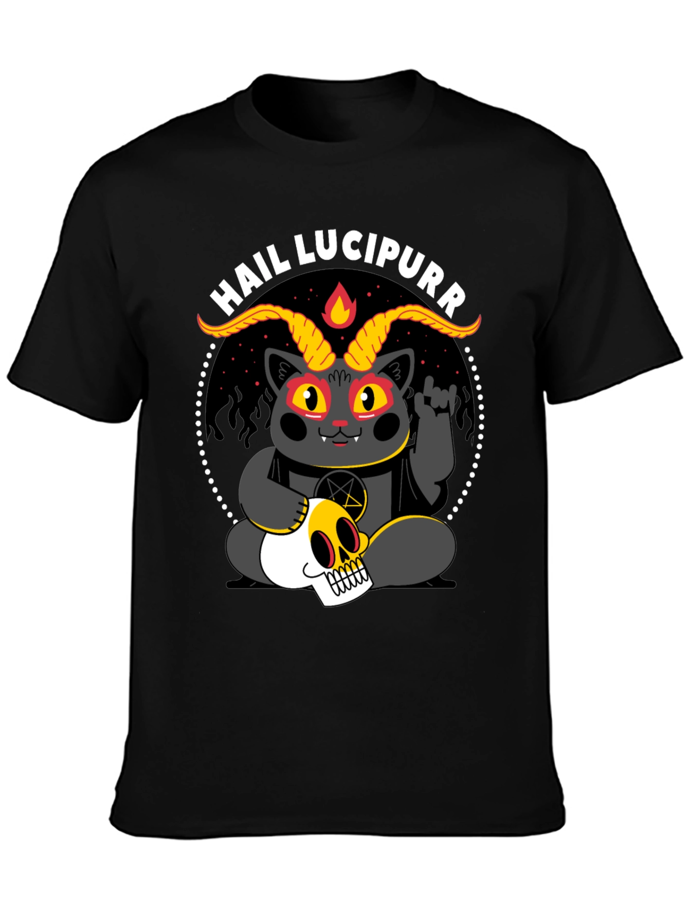 Hail Lucipurr T-Shirt - Satanic Cat Tee