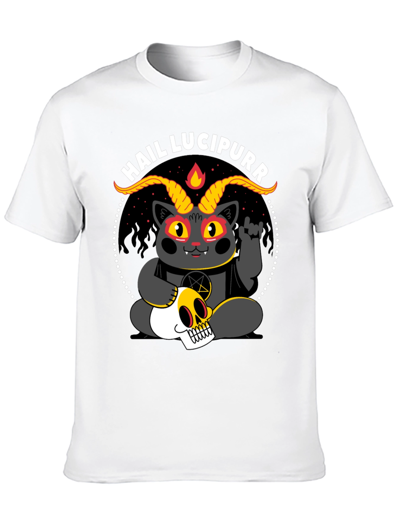 Hail Lucipurr T-Shirt - Satanic Cat Tee