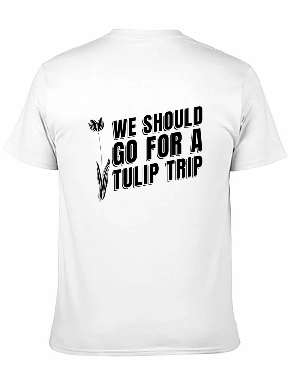 Tulip Trip Graphic Tee - Black Crew Neck
