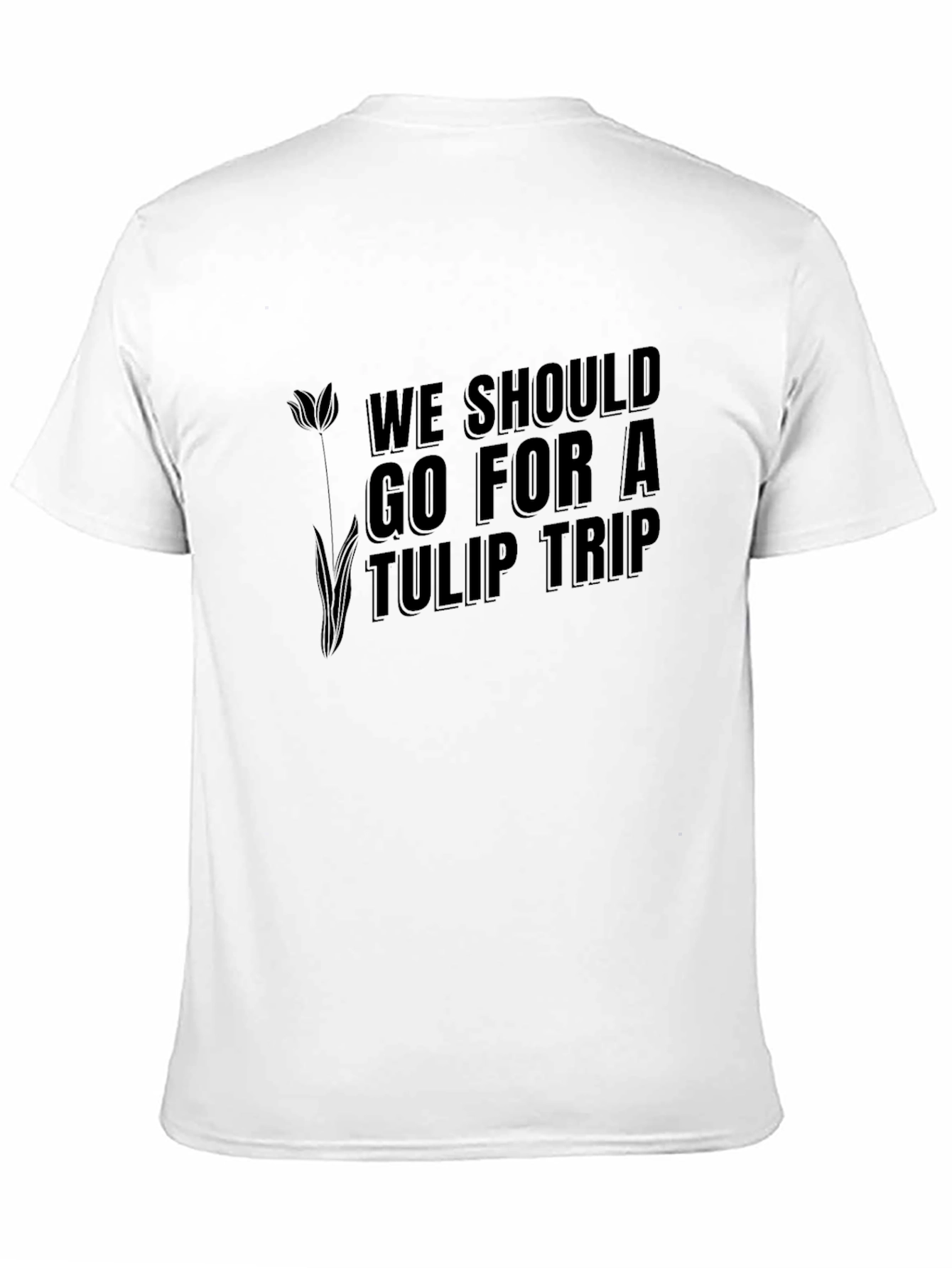 Tulip Trip Graphic Tee - Black Crew Neck