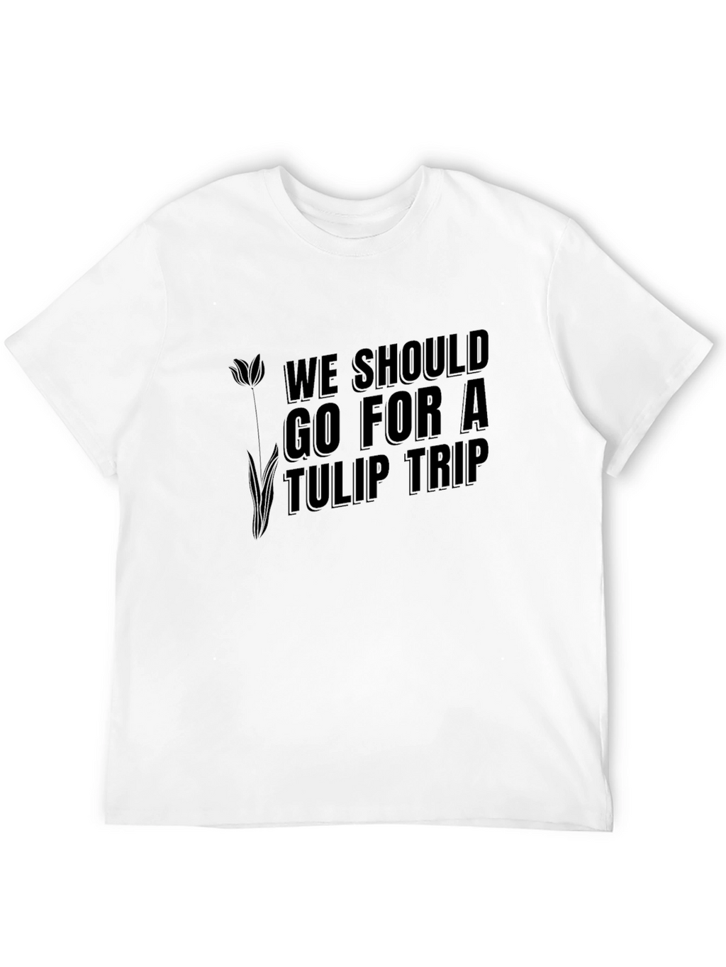 Tulip Trip Graphic Tee - Black Crew Neck
