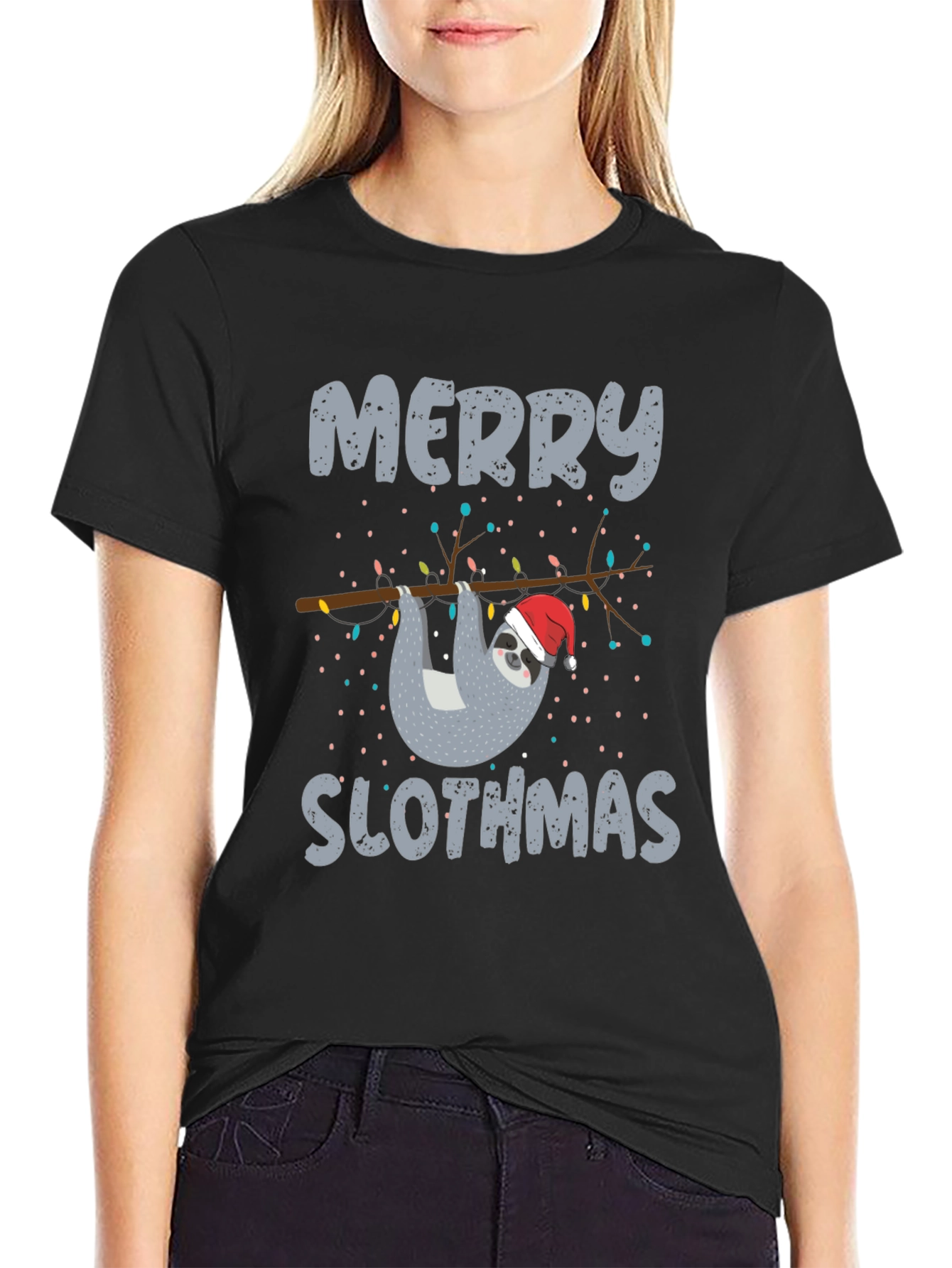 Merry Slothmas T-Shirt - Christmas Sloth Tee