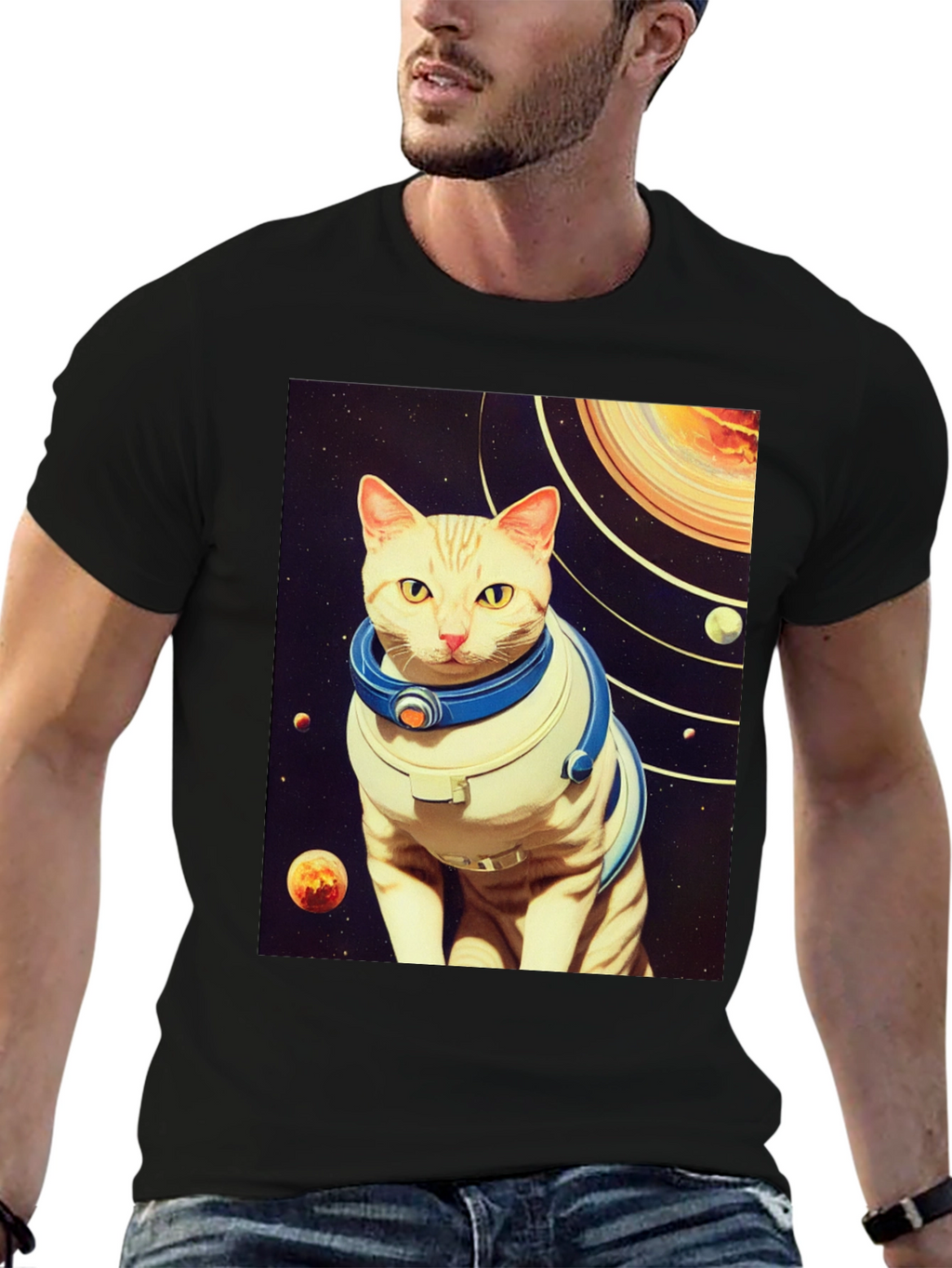 Space Cat T-Shirt - Galaxy Explorer Tee