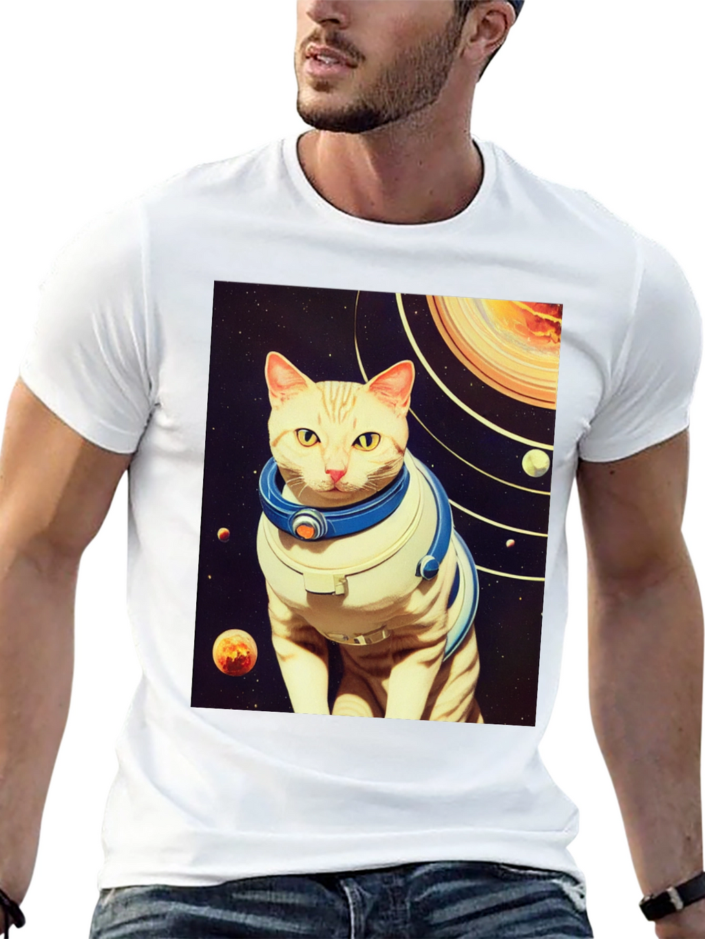 Space Cat T-Shirt - Galaxy Explorer Tee