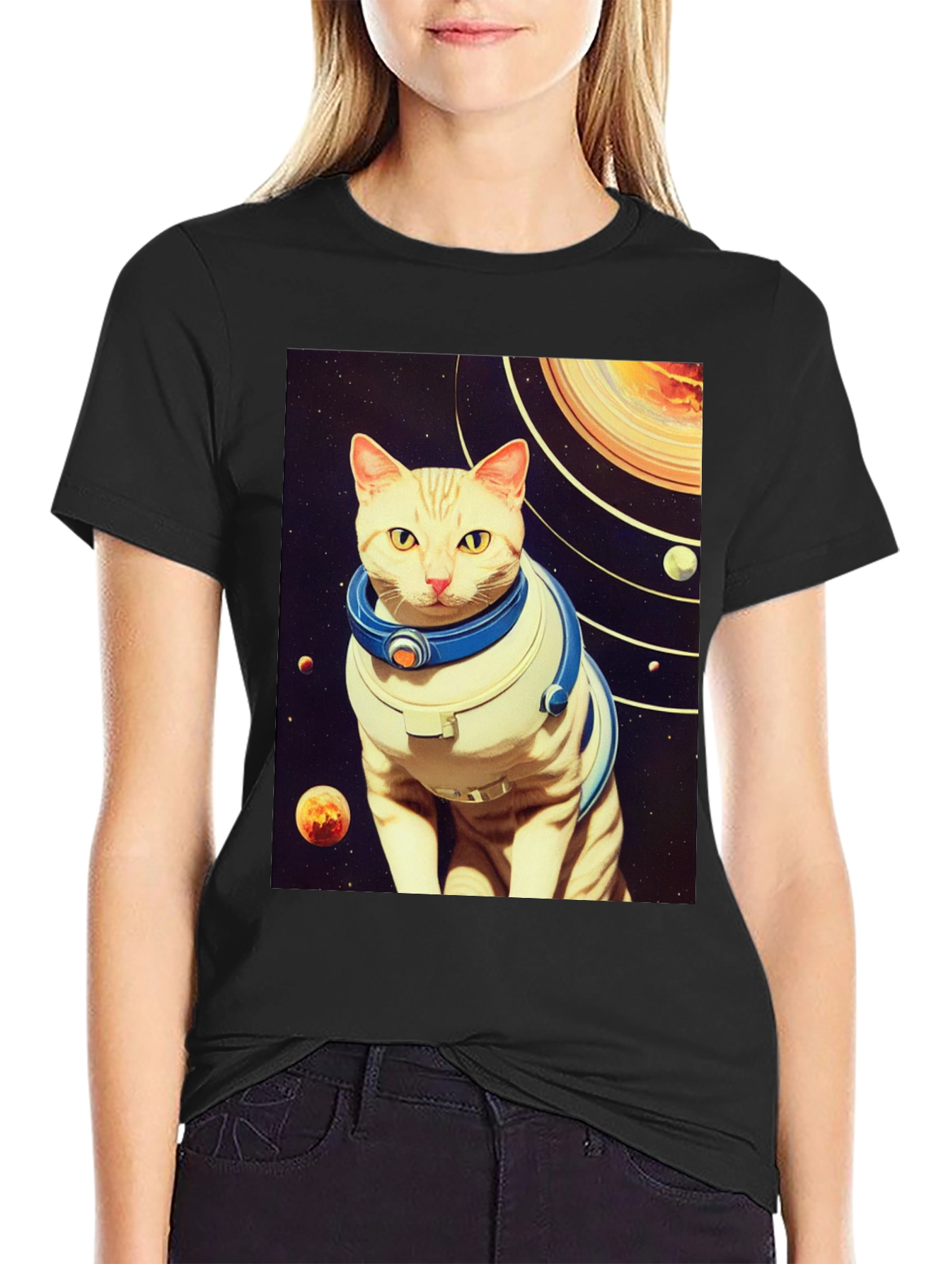 Space Cat T-Shirt - Galaxy Explorer Tee