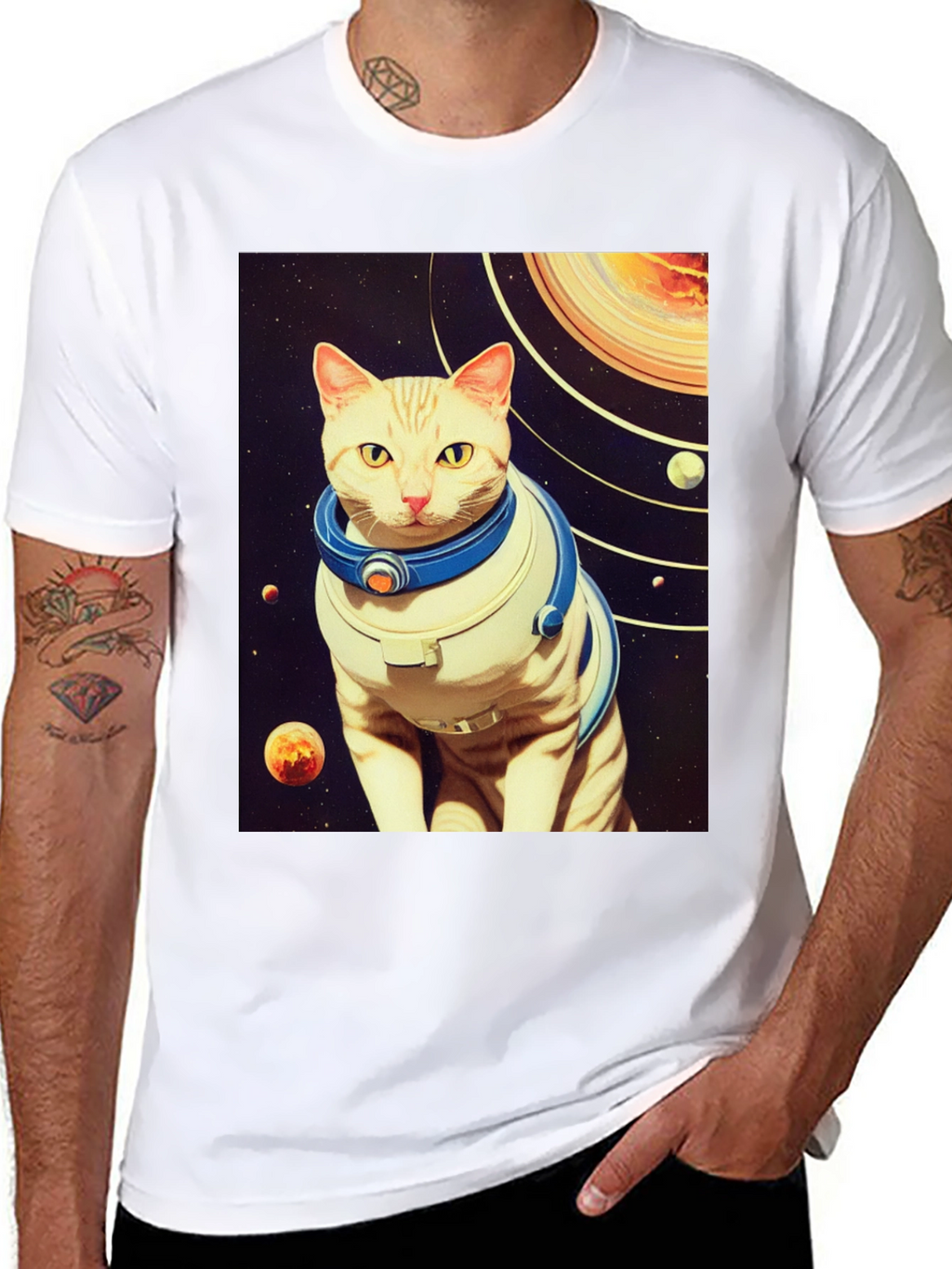 Space Cat T-Shirt - Galaxy Explorer Tee