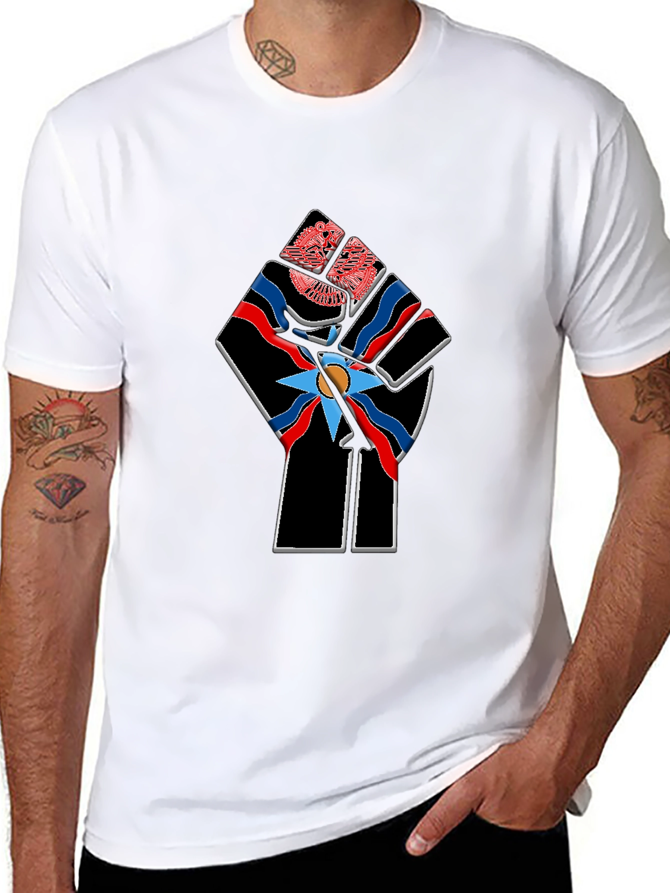 Assyrian Flag Fist Graphic Tee