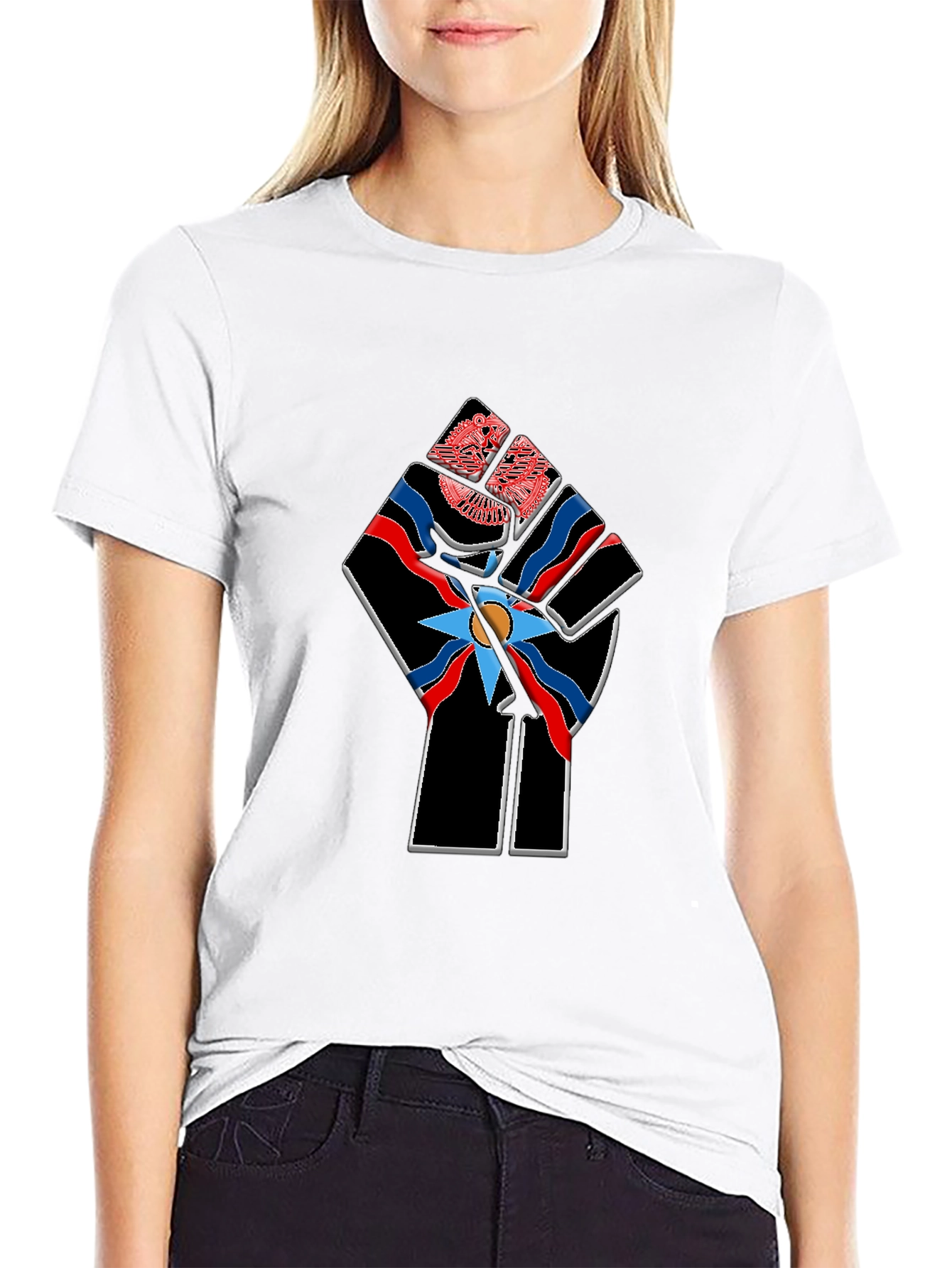 Assyrian Flag Fist Graphic Tee