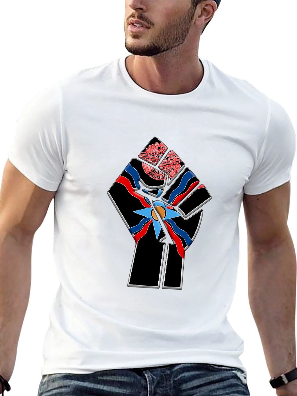 Assyrian Flag Fist Graphic Tee
