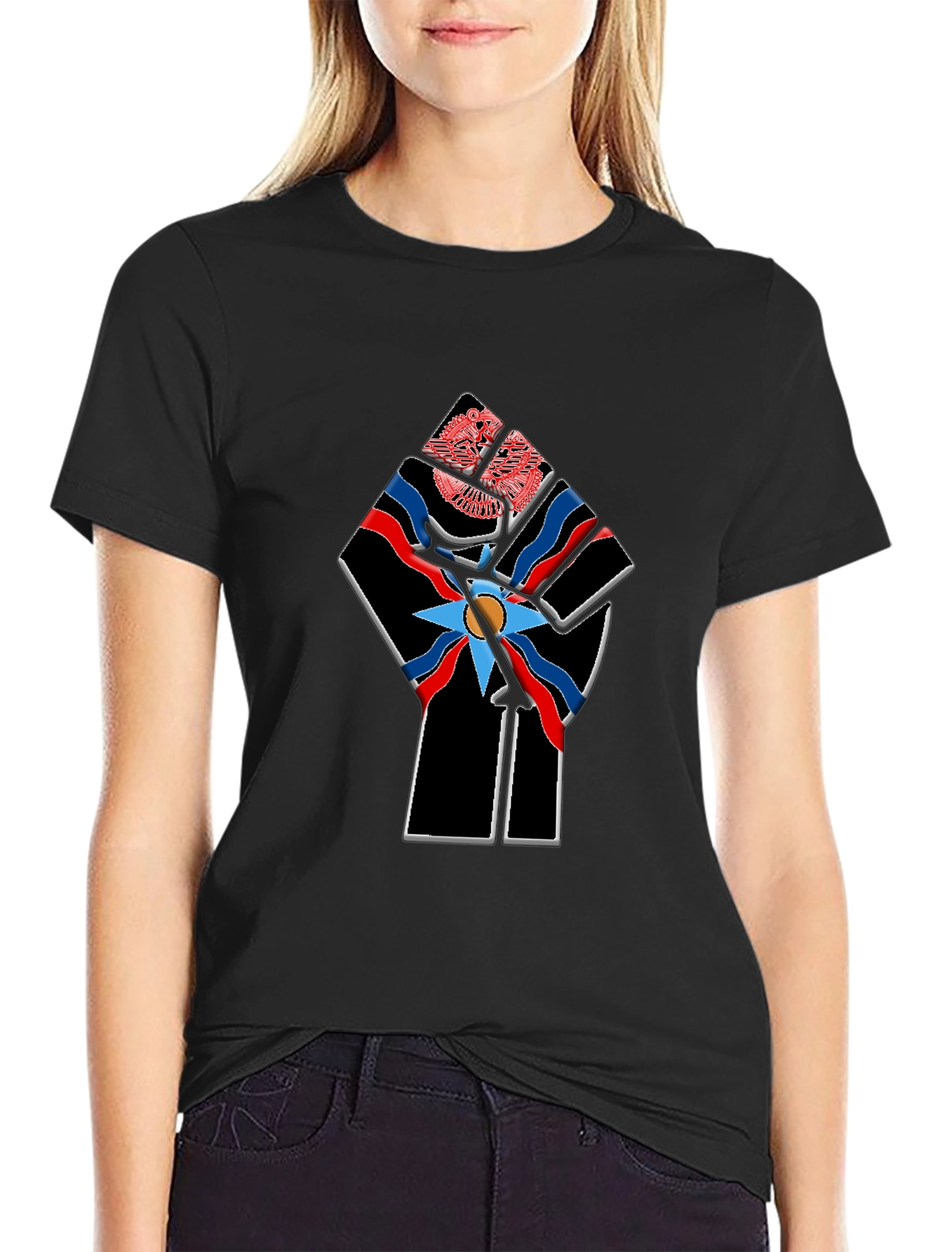Assyrian Flag Fist Graphic Tee