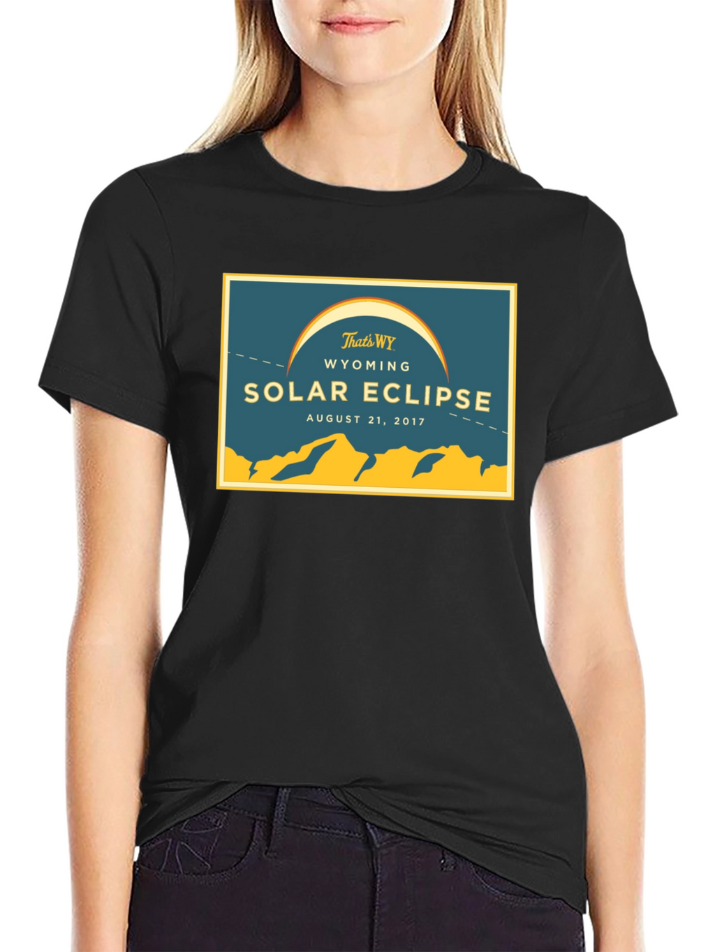 Wyoming Solar Eclipse August 21 2017 Black T-Shirt
