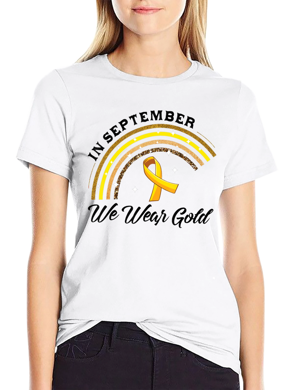 In September We Wear Gold Childhood Cancer Awareness T-Shirt
