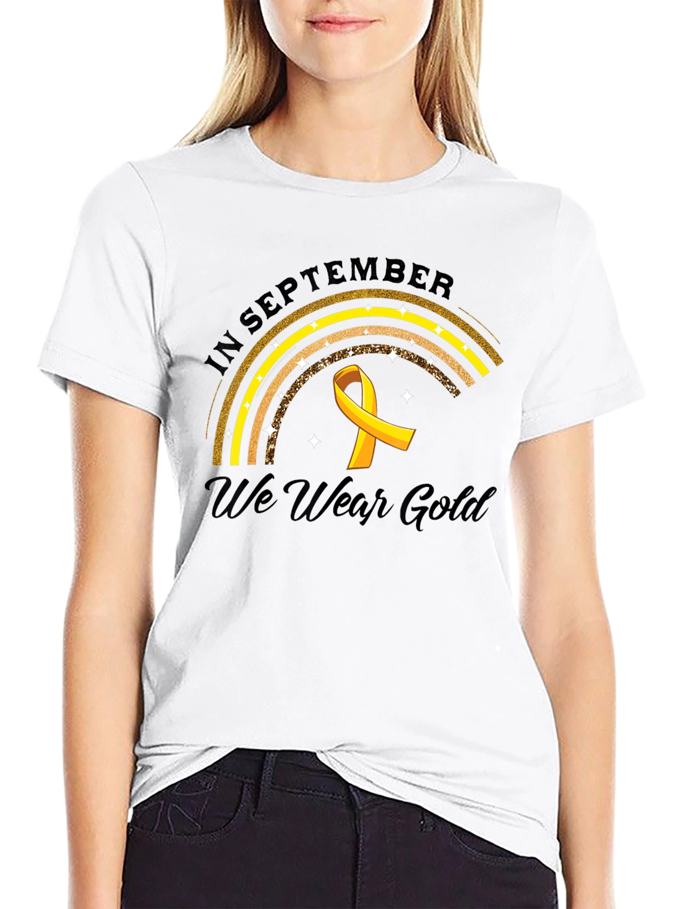 In September We Wear Gold Childhood Cancer Awareness T-Shirt