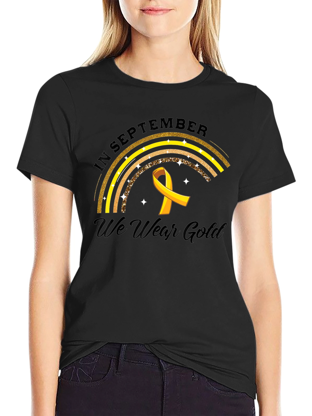 In September We Wear Gold Childhood Cancer Awareness T-Shirt