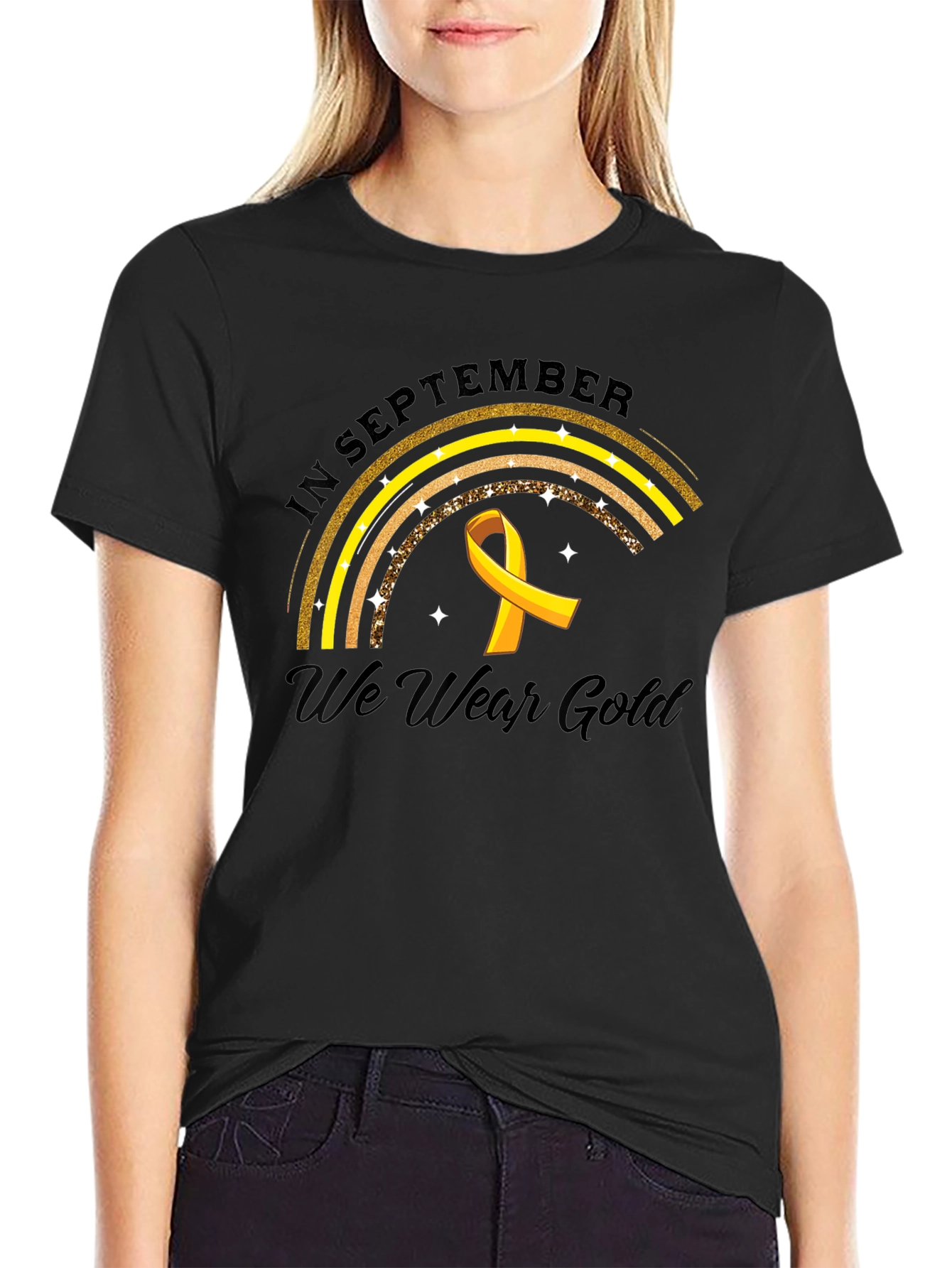 In September We Wear Gold Childhood Cancer Awareness T-Shirt