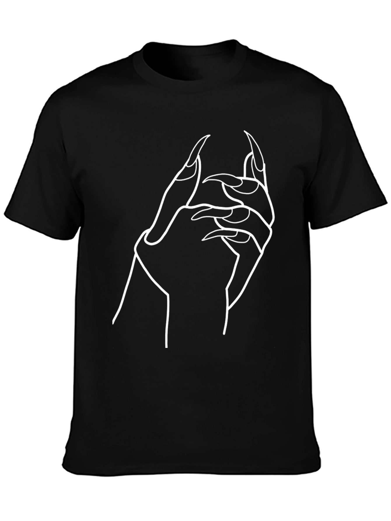 Gothic Hand Graphic Black T-Shirt