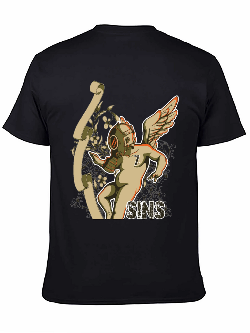 Seven Sins T-Shirt - Gas Mask Angel Graphic Tee