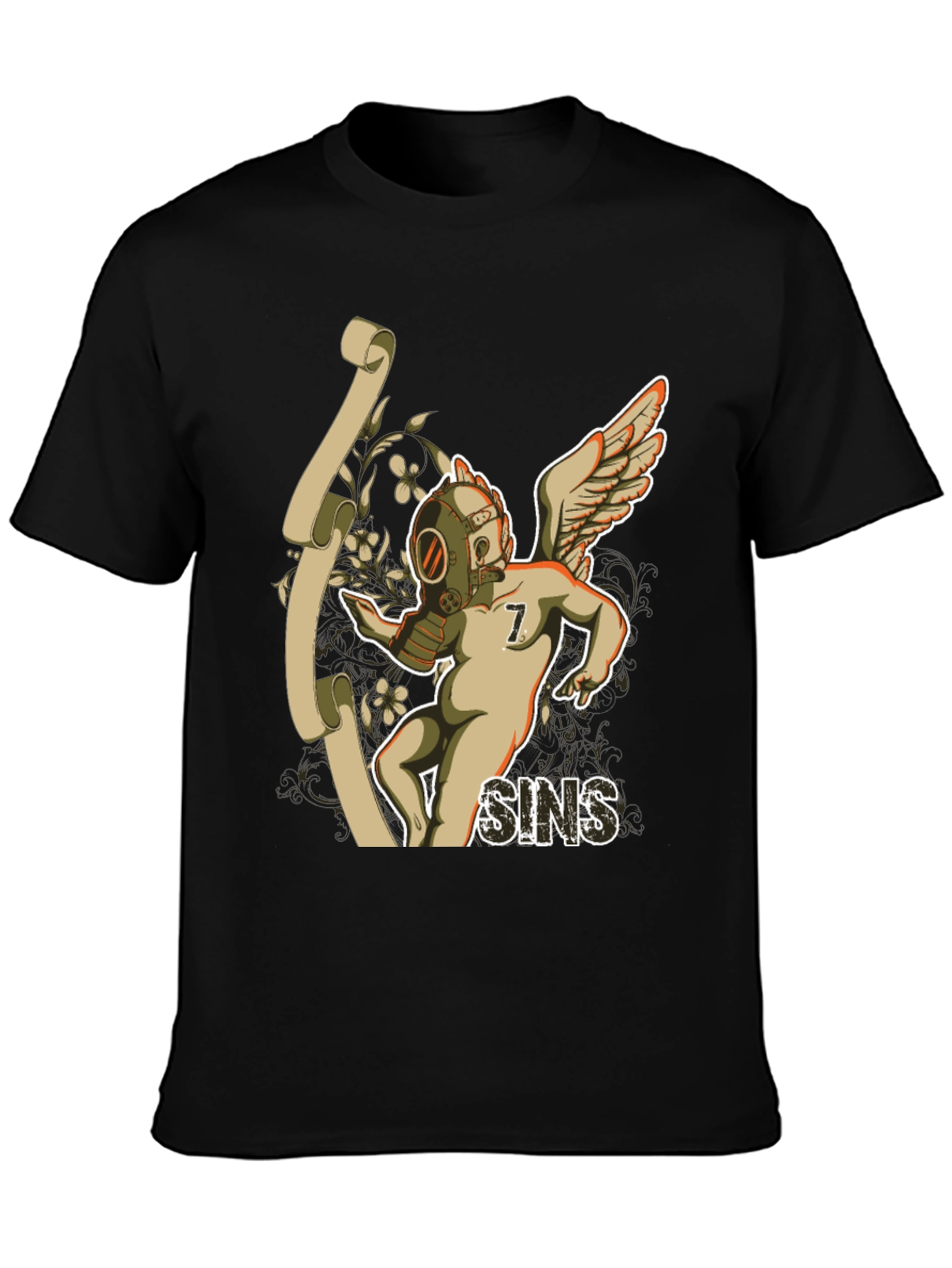 Seven Sins T-Shirt - Gas Mask Angel Graphic Tee