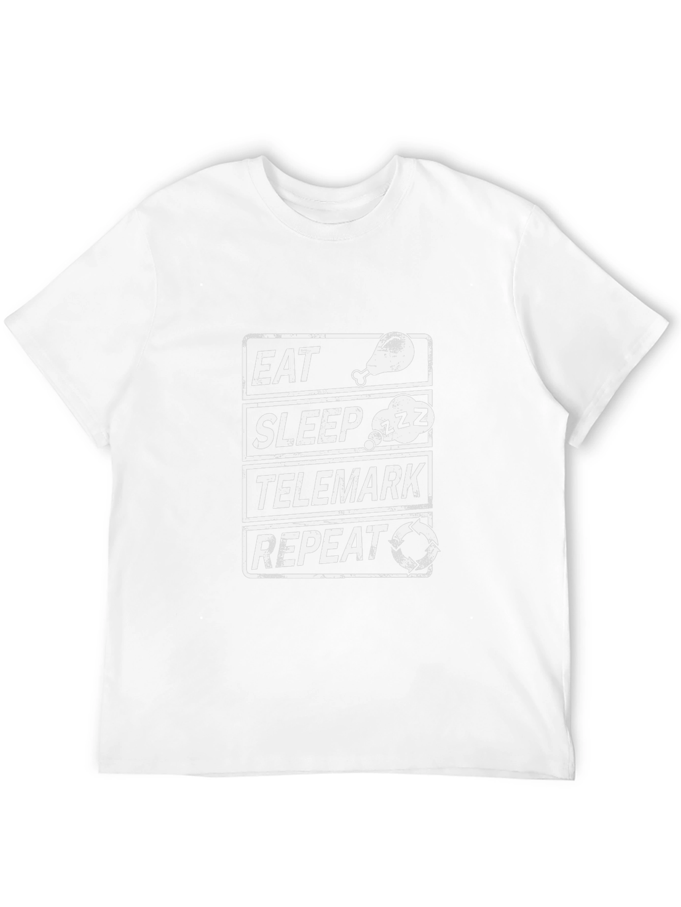 Eat Sleep Telemark Repeat Black T-Shirt