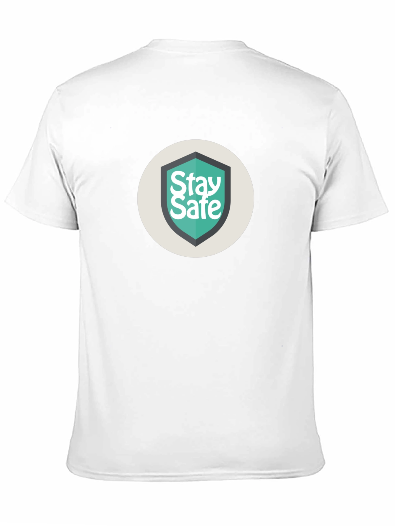 Stay Safe Graphic Print Black Tee