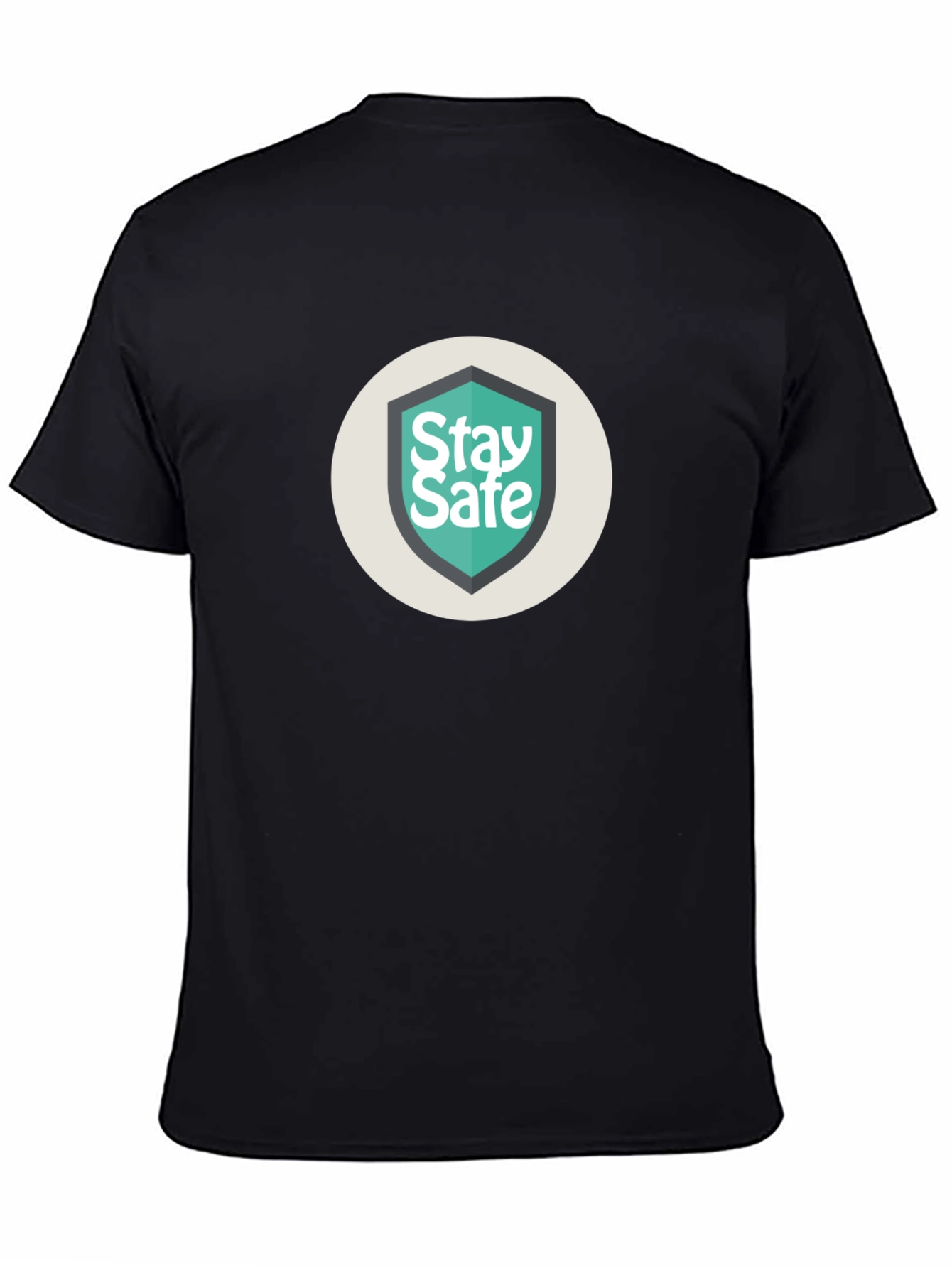 Stay Safe Graphic Print Black Tee