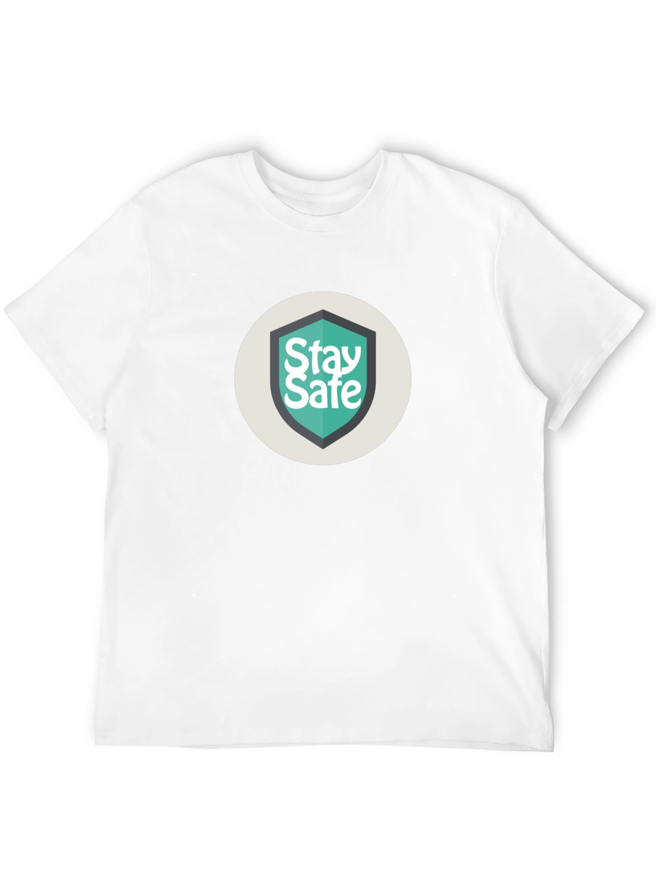 Stay Safe Graphic Print Black Tee