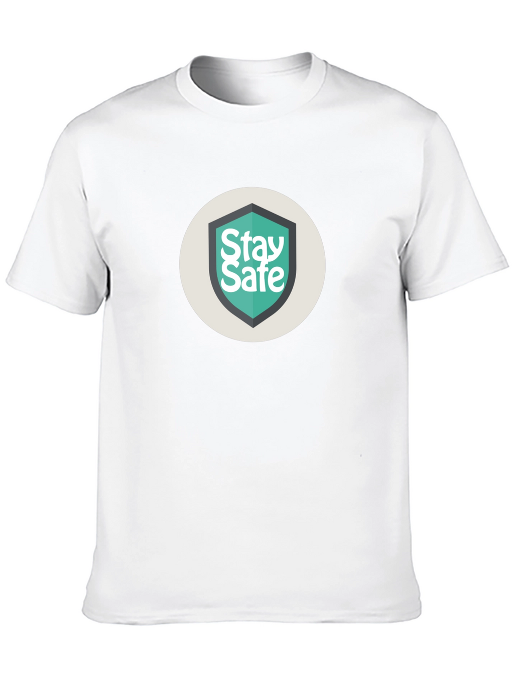 Stay Safe Graphic Print Black Tee