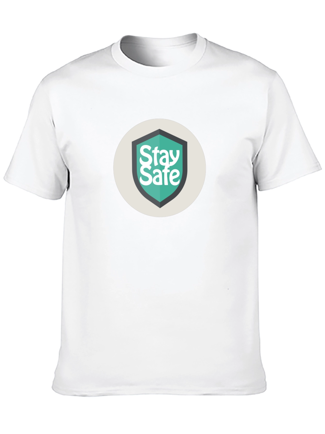Stay Safe Graphic Print Black Tee