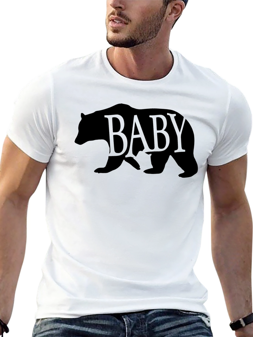 Baby Bear Graphic Print Mens T-Shirt