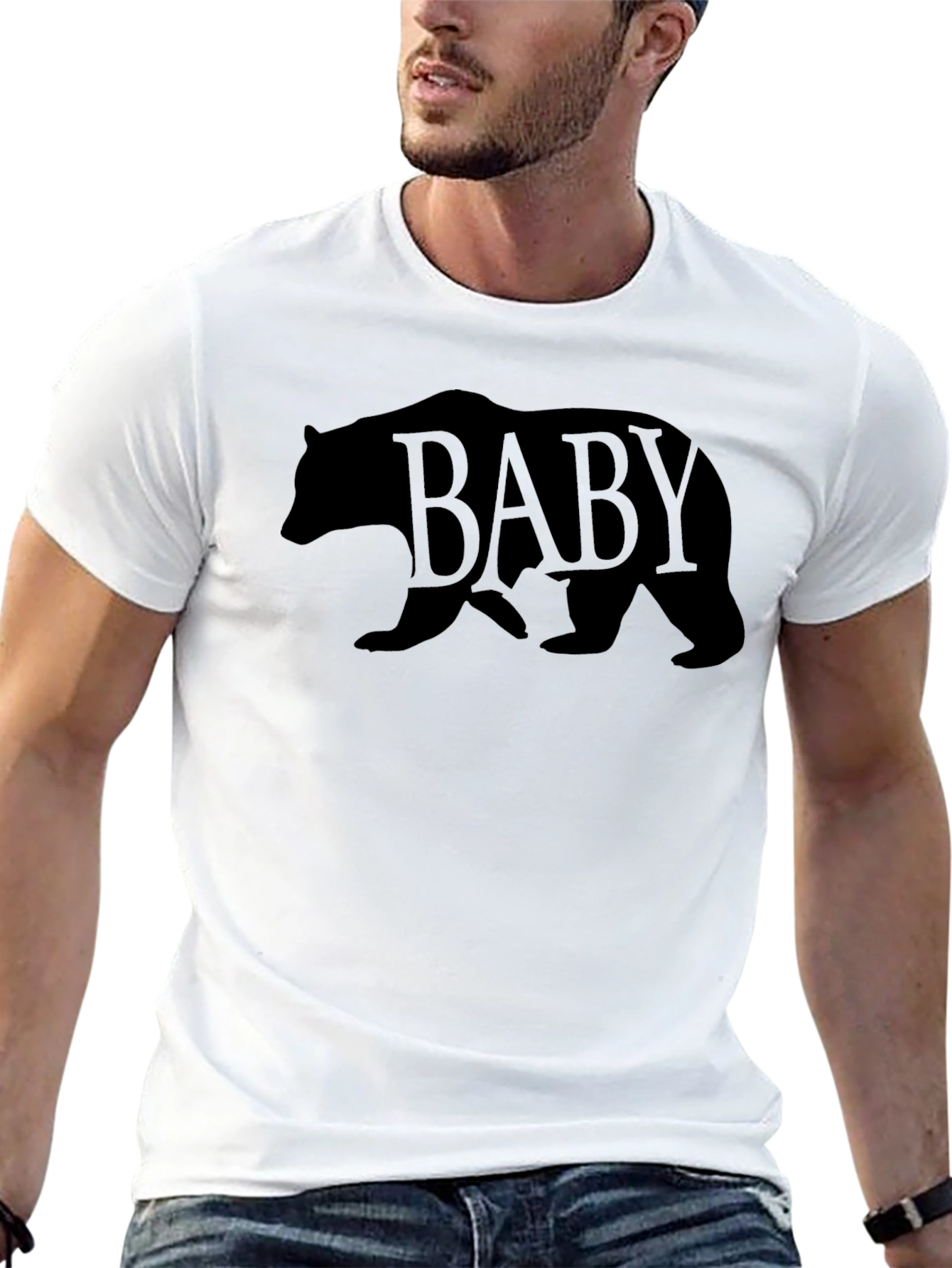 Baby Bear Graphic Print Mens T-Shirt