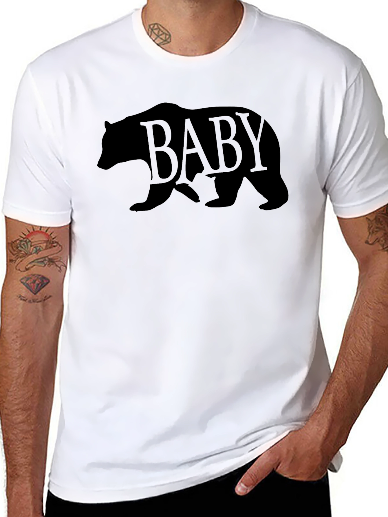 Baby Bear Graphic Print Mens T-Shirt