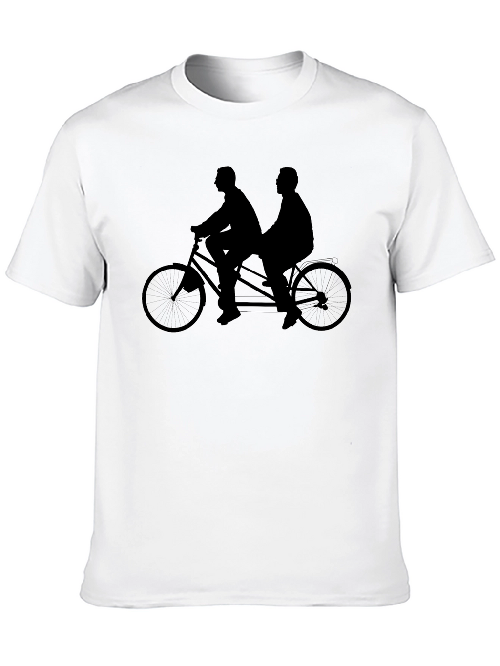 Tandem Bicycle Graphic Tee - Black Cotton Blend