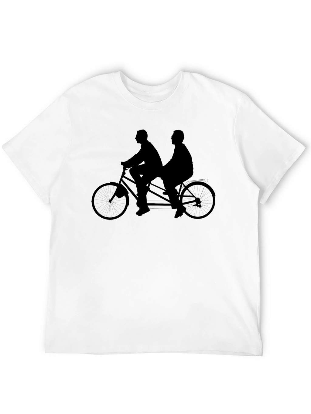 Tandem Bicycle Graphic Tee - Black Cotton Blend