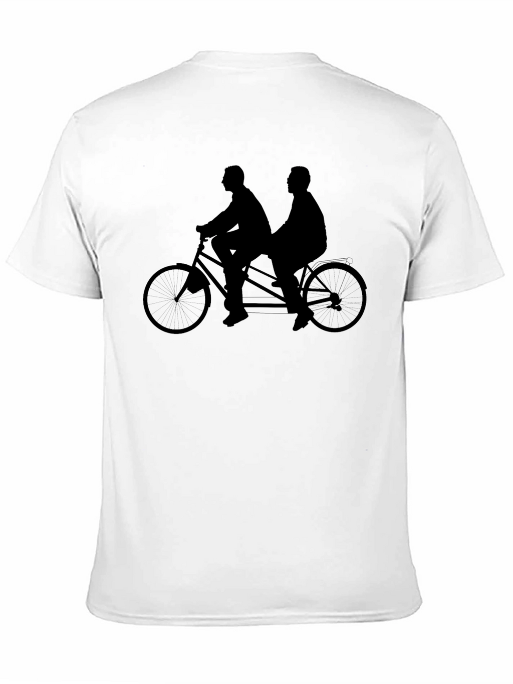 Tandem Bicycle Graphic Tee - Black Cotton Blend