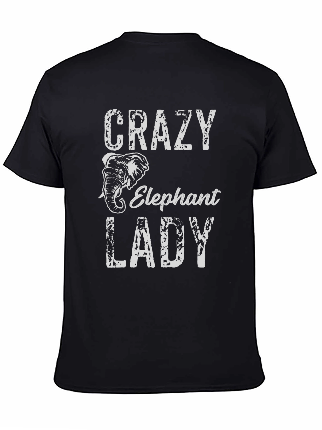 Crazy Elephant Lady Black T-Shirt