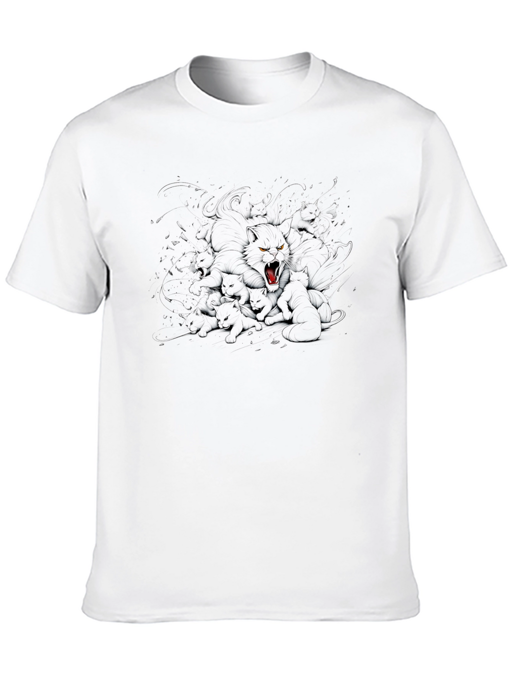Black Cat Graphic Tee - Fierce Feline Design
