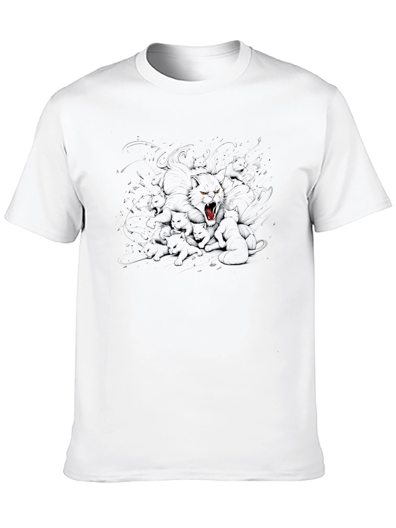 Black Cat Graphic Tee - Fierce Feline Design