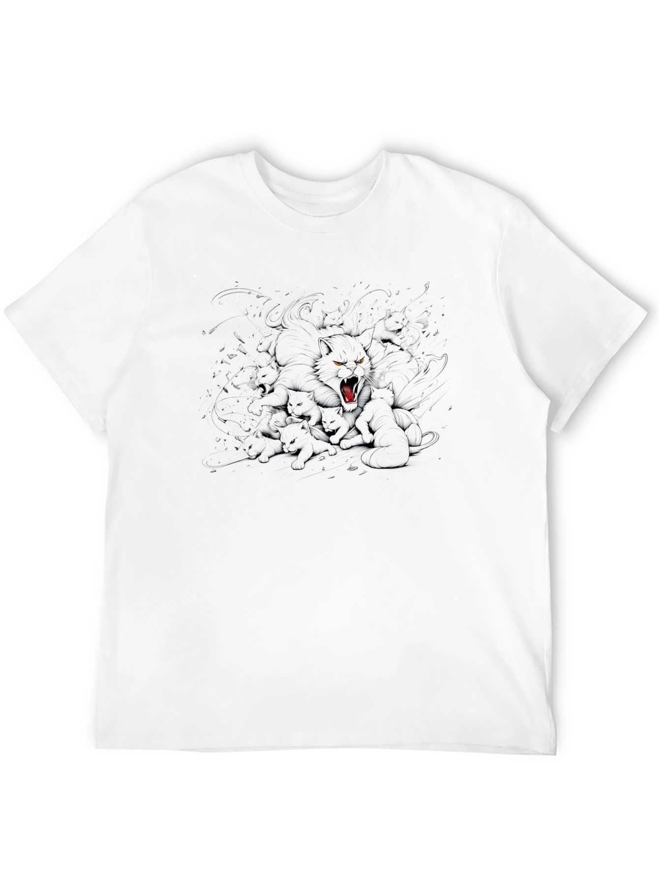 Black Cat Graphic Tee - Fierce Feline Design