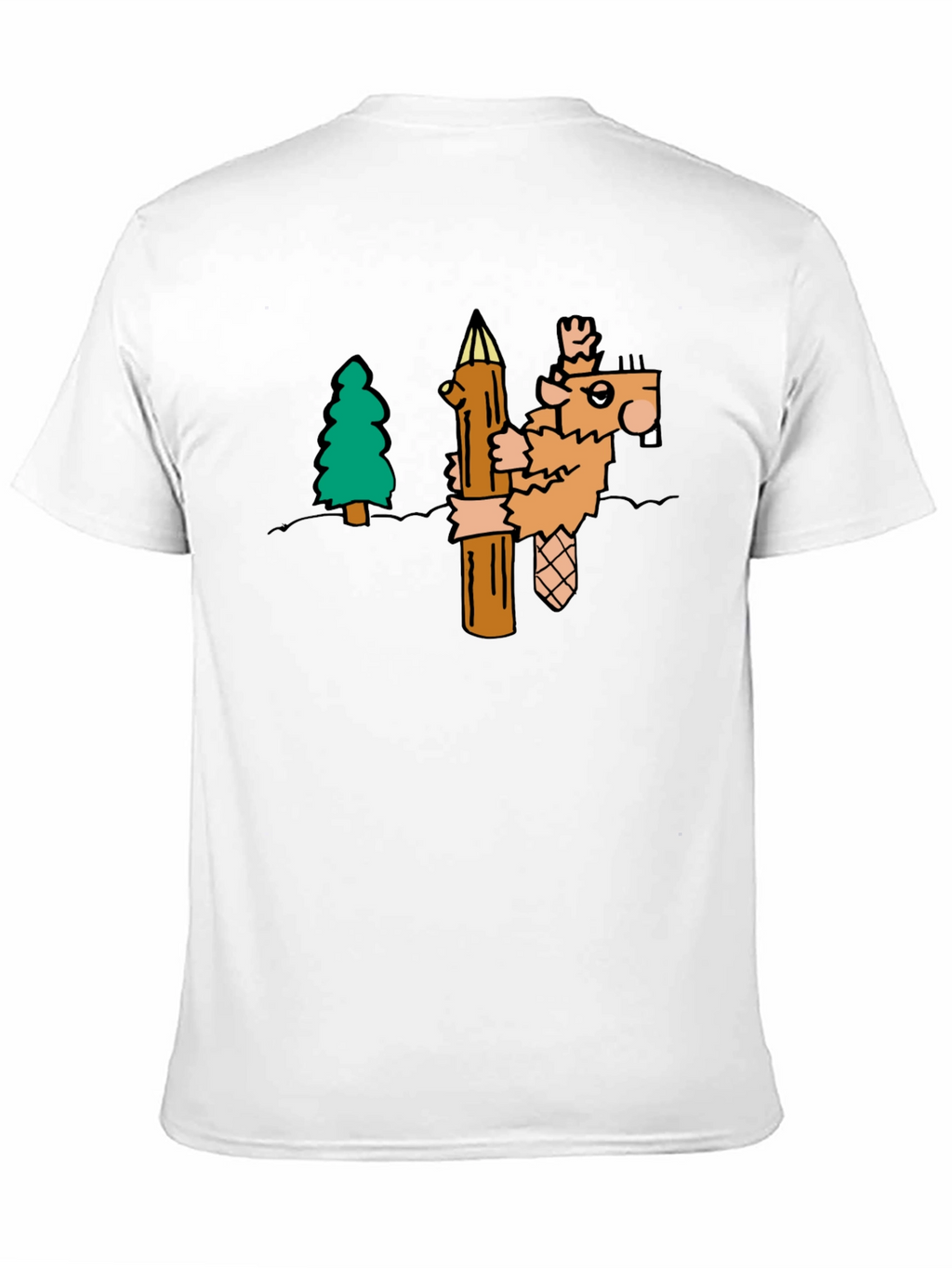 Funny Cartoon Beaver T-Shirt - Black