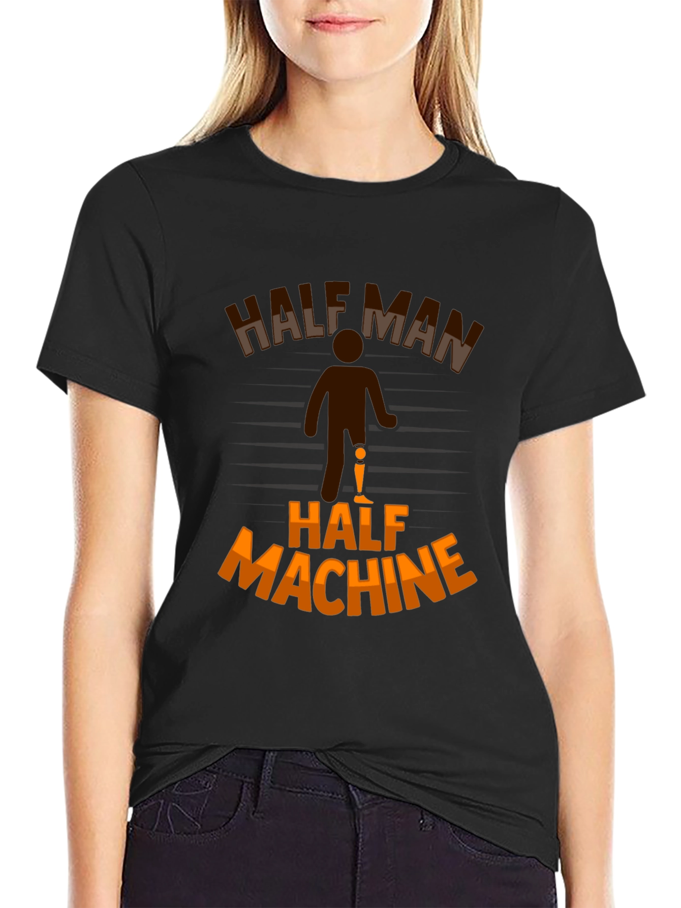 Half Man Half Machine Graphic T-Shirt