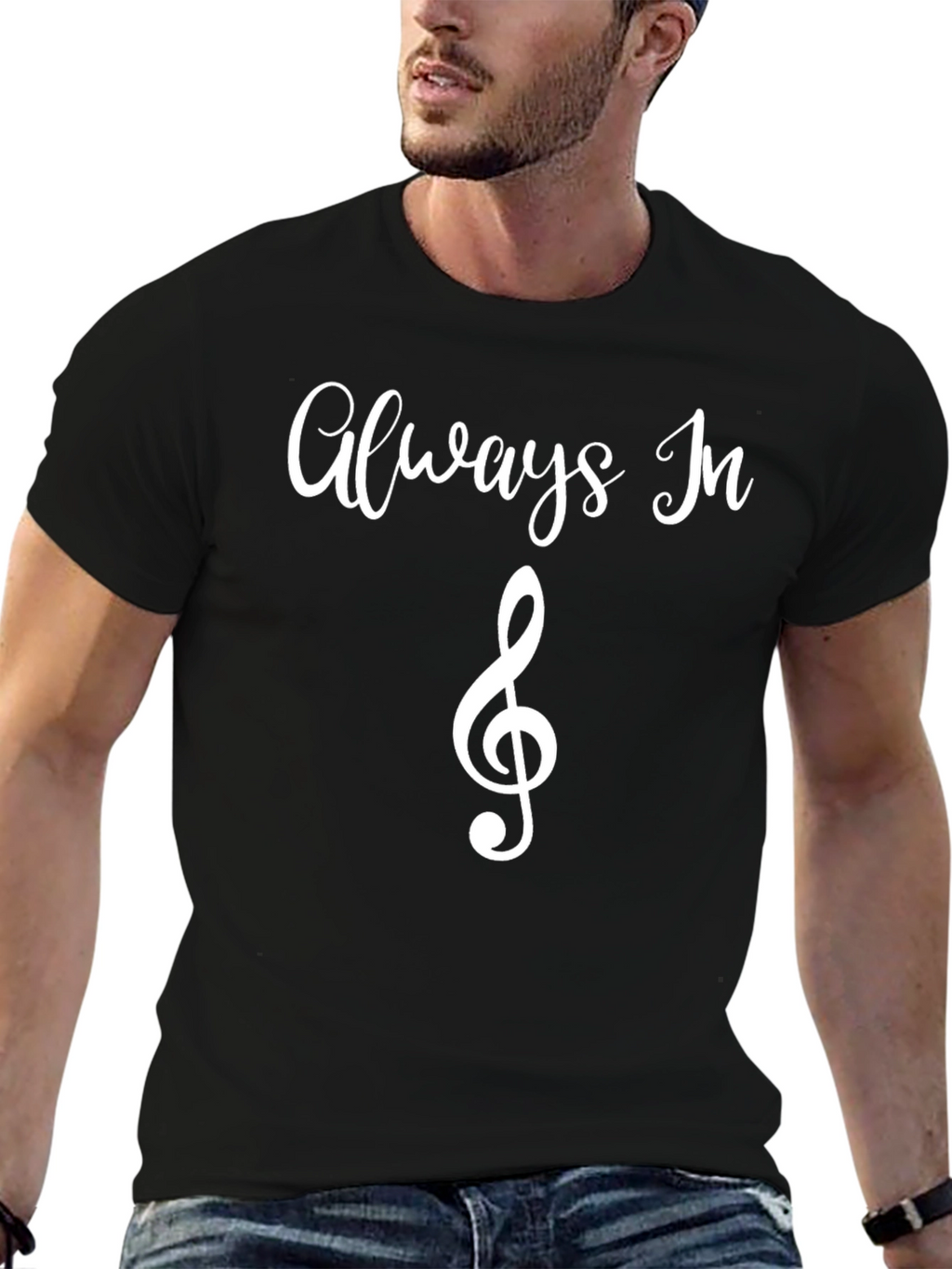 Always In Music Treble Clef Graphic Tee