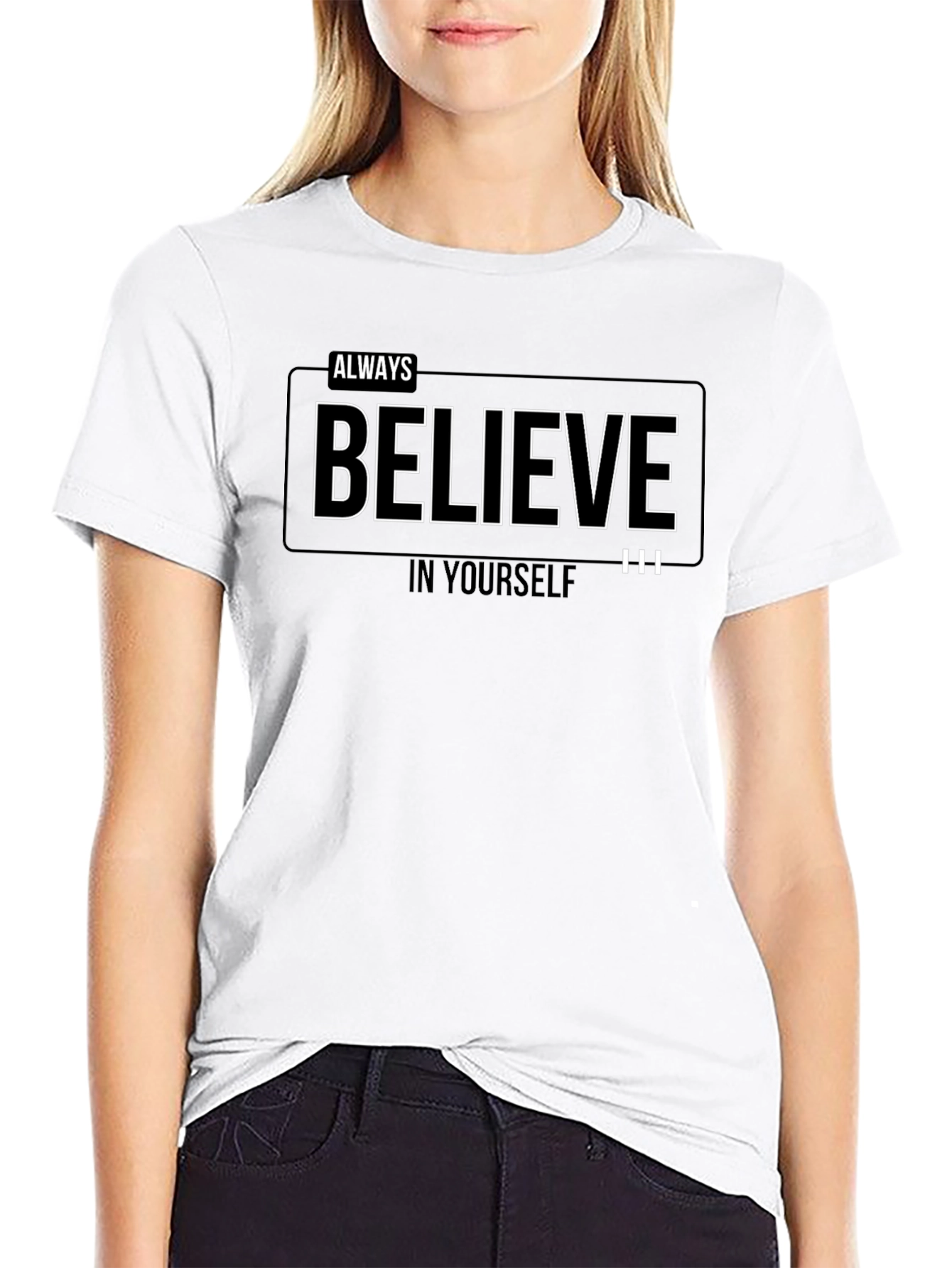 Always Believe Graphic Black T-Shirt