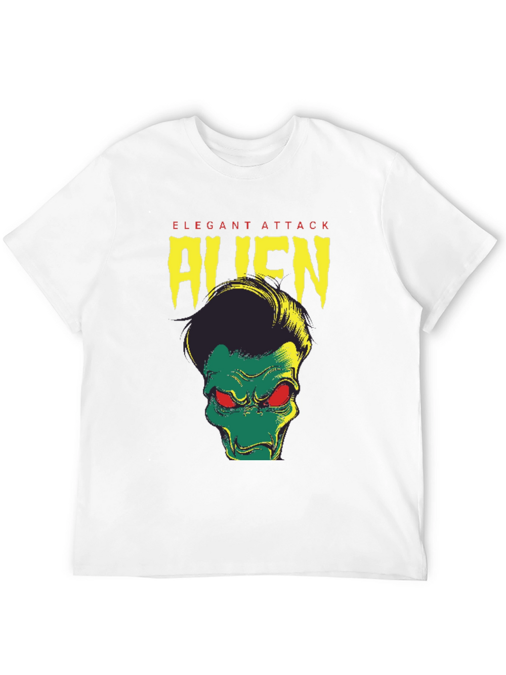 Elegant Attack Alien Graphic Tee - Black