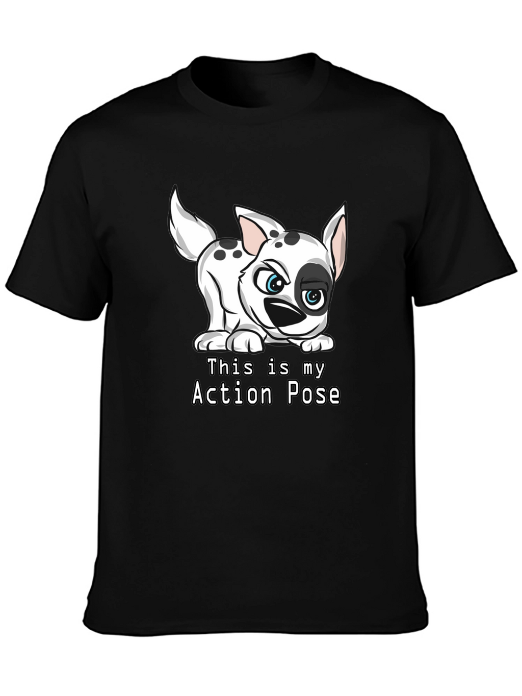 Dalmatian Action Pose Black T-Shirt