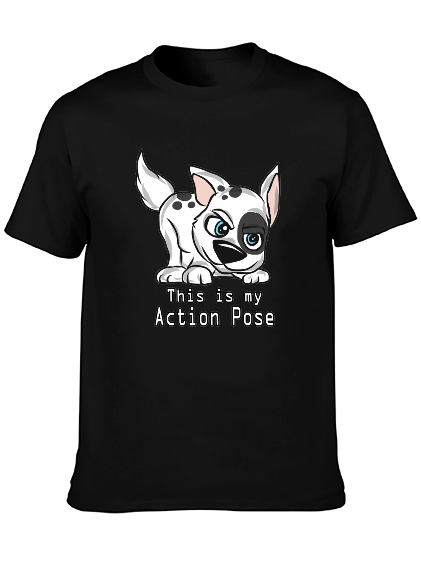Dalmatian Action Pose Black T-Shirt