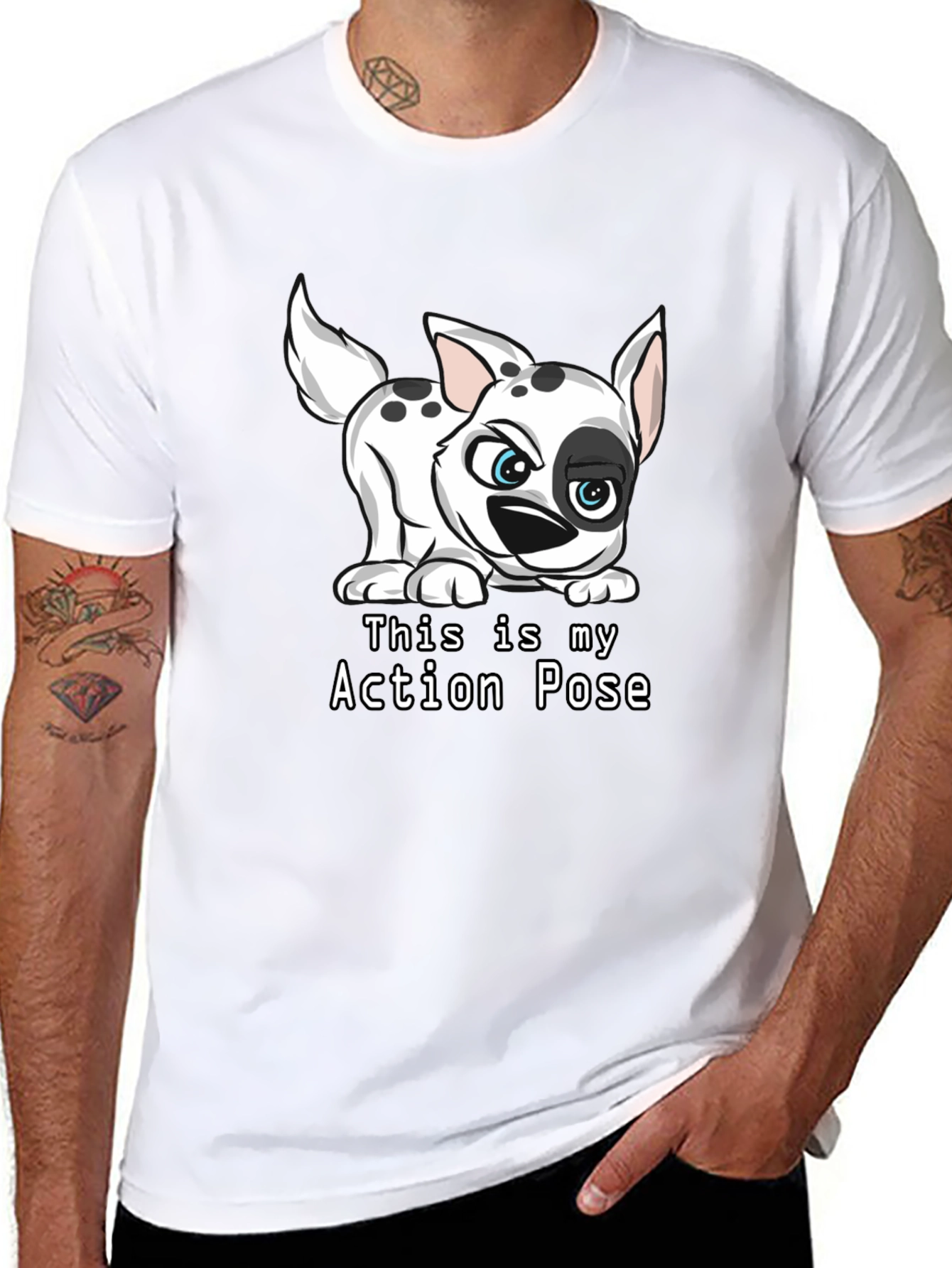 Dalmatian Action Pose Black T-Shirt